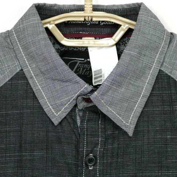 Tranquility & Mayhem Shirt Gray Chambray Long Sleeve M Medium - Picture 5 of 11